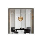 91989 6 Light Pendant Antique Gold Paint, Clear & Amber Glass