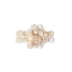 91990 2 Light Wall Light Antique Gold Paint, Clear & Amber Glass