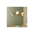 92035 6 Light Semi Flush Ceiling Light Gold & Dark Bronze Finish With Opal Glass