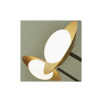 92035 6 Light Semi Flush Ceiling Light Gold & Dark Bronze Finish With Opal Glass
