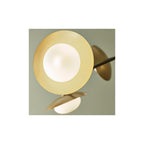92035 6 Light Semi Flush Ceiling Light Gold & Dark Bronze Finish With Opal Glass