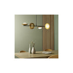 92036 4 Light Bar Pendant Gold & Dark Bronze Finish With Opal Glass
