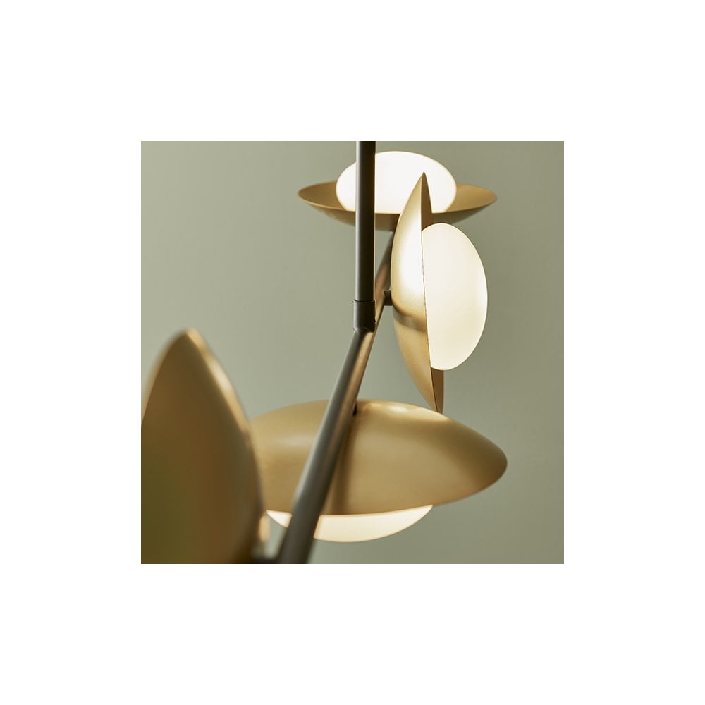 92036 4 Light Bar Pendant Gold & Dark Bronze Finish With Opal Glass