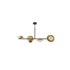 92036 4 Light Bar Pendant Gold & Dark Bronze Finish With Opal Glass