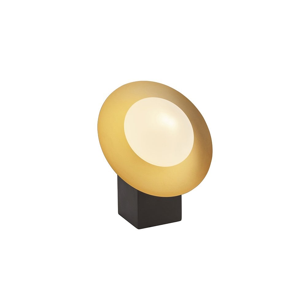 92038 1 Light Table Lamp Gold & Dark Bronze Finish With Opal Glass