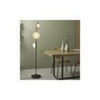 92039 3 Light Floor Lamp Gold & Dark Bronze Finish With Opal Glass