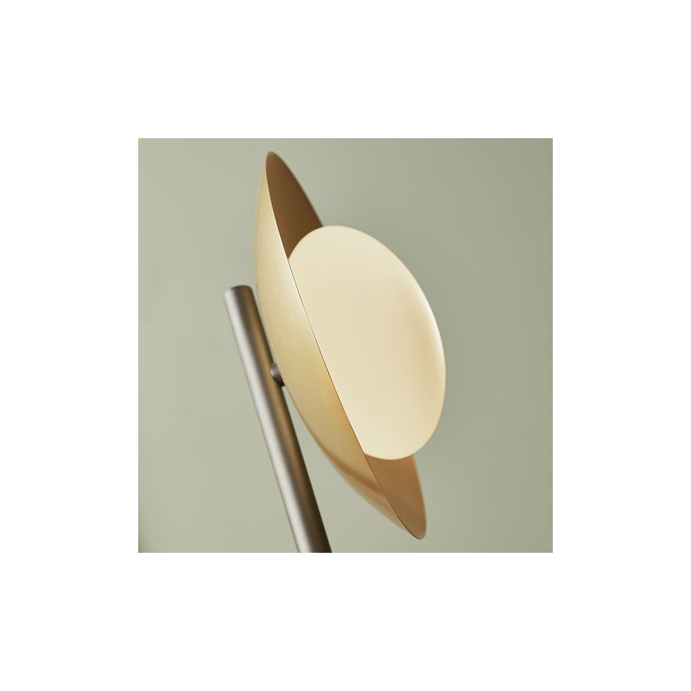 3 Light Floor  Lamp Gold & Dark Bronze Finish With Opal Glass