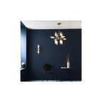 92214 12 Light Pendant Satin Brass Plate With Clear & Frosted Glass