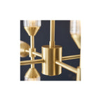 92214 12 Light Pendant Satin Brass Plate With Clear & Frosted Glass