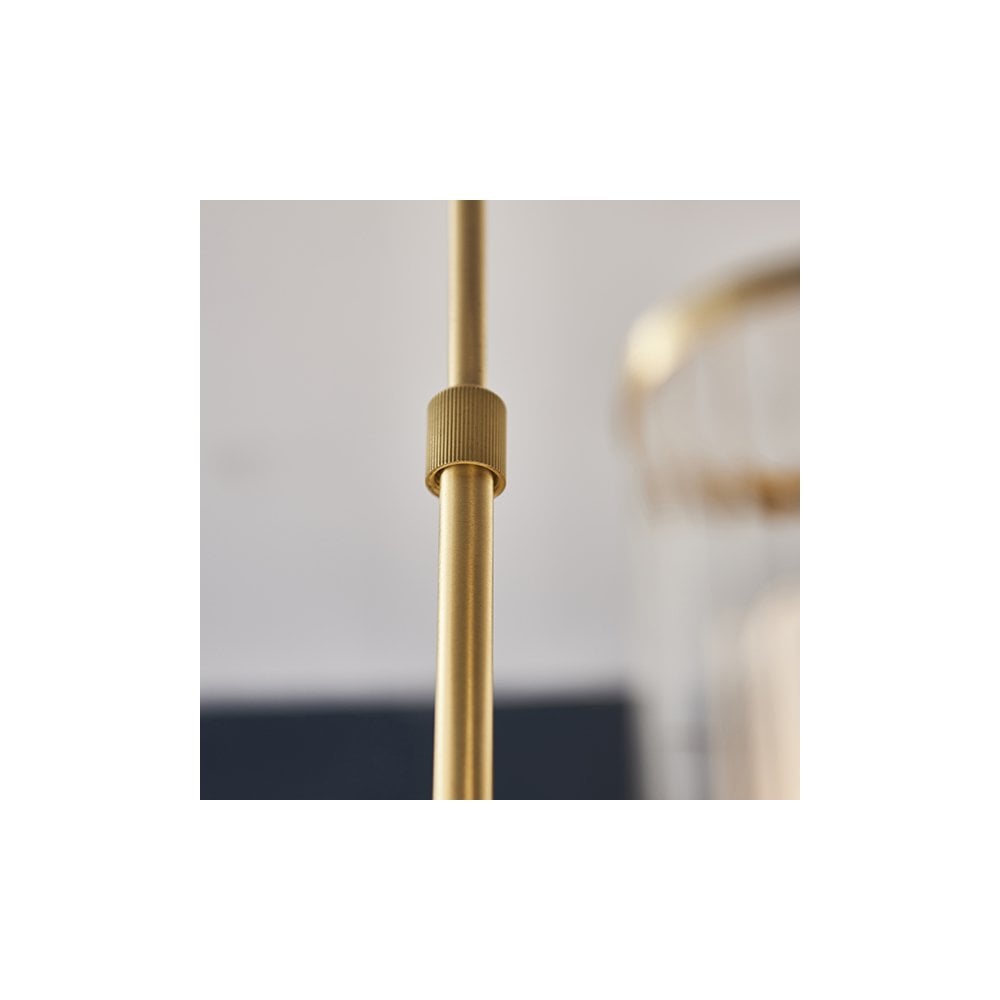 92214 12 Light Pendant Satin Brass Plate With Clear & Frosted Glass