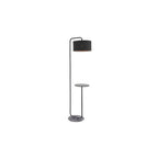 92301 1 Light Floor Lamp Satin Black Paint & Black Fabric