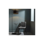 92301 1 Light Floor Lamp Satin Black Paint & Black Fabric