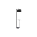 92301 1 Light Floor Lamp Satin Black Paint & Black Fabric