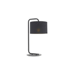 92345 1 Light Table Lamp Satin Black Paint & Black Fabric