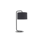 92345 1 Light Table Lamp Satin Black Paint & Black Fabric
