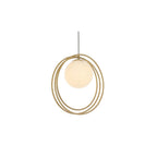 92488 1 Light Pendant Brushed Gold Paint & Gloss Opal Glass