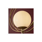 92492 1 Light Floor Lamp Brushed Gold Paint & Gloss Opal Glass