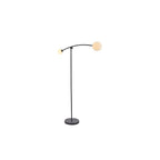 92604 2 Light Floor Lamp Textured Matt Black & Gloss Opal Glass