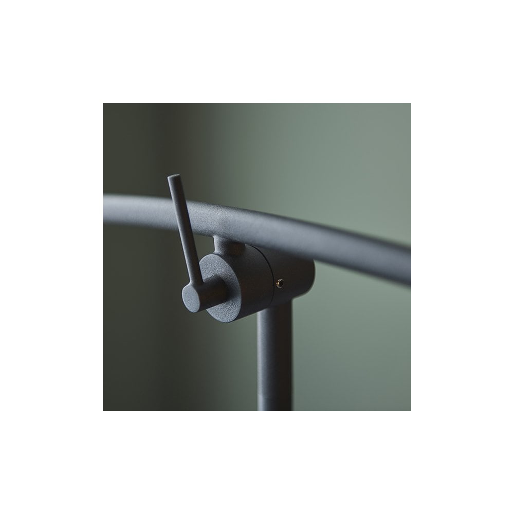 92604 2 Light Floor Lamp Textured Matt Black & Gloss Opal Glass