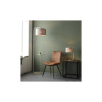 92621 1 Light Table Lamp Satin Champagne Paint & Slate Grey Fabric