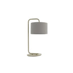 92621 1 Light Table Lamp Satin Champagne Paint & Slate Grey Fabric