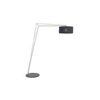 92627 1 Light Floor Lamp Matt Nickel Plate & Black Cotton Fabric
