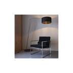 92627 1 Light Floor Lamp Matt Nickel Plate & Black Cotton Fabric