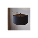 92627 1 Light Floor Lamp Matt Nickel Plate & Black Cotton Fabric