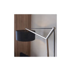 92627 1 Light Floor Lamp Matt Nickel Plate & Black Cotton Fabric