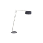 92627 1 Light Floor Lamp Matt Nickel Plate & Black Cotton Fabric