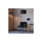 92628 1 Light Wall Light Matt Nickel Plate & Black Cotton Fabric