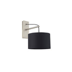 92628 1 Light Wall Light Matt Nickel Plate & Black Cotton Fabric