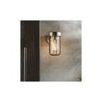 92855 Outdoor 1 Light Wall Light Brushed Gold Finish & Clear Glass