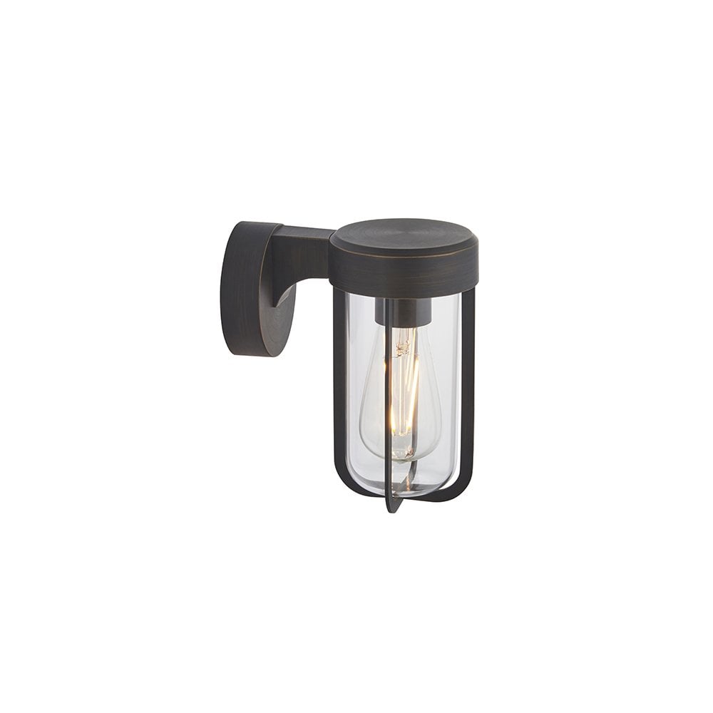 92857 Outdoor 1 Light Wall Light Brushed Bronze Finish & Clear Glass