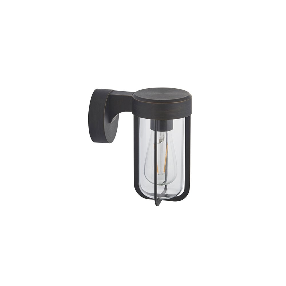 92857 Outdoor 1 Light Wall Light Brushed Bronze Finish & Clear Glass