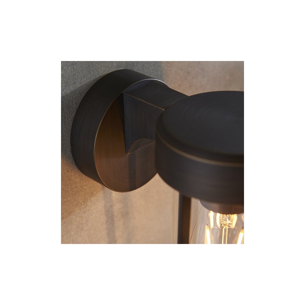 92857 Outdoor 1 Light Wall Light Brushed Bronze Finish & Clear Glass