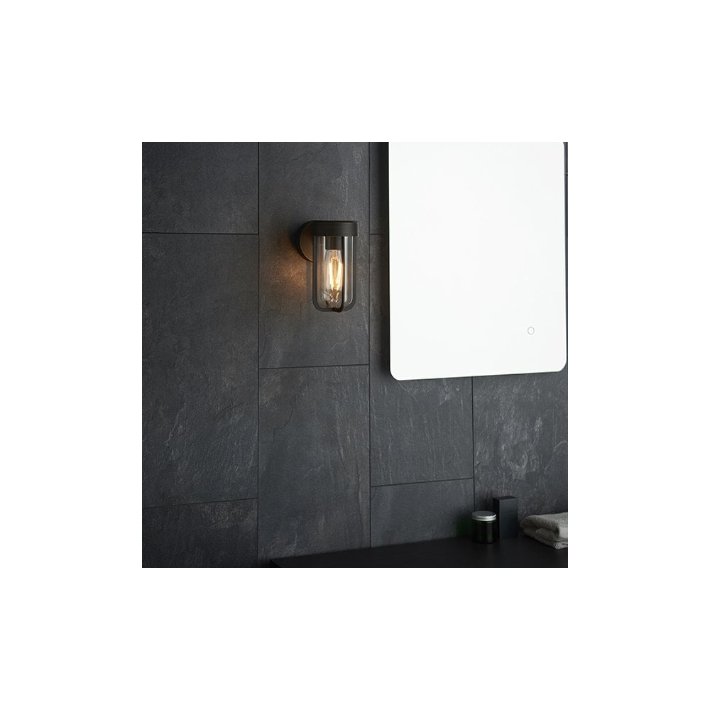 92857 Outdoor 1 Light Wall Light Brushed Bronze Finish & Clear Glass