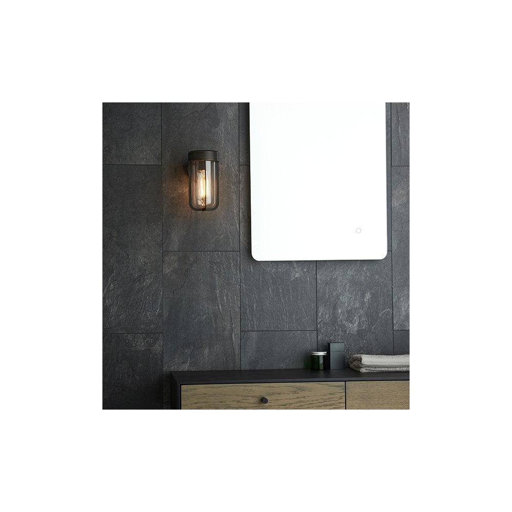 92857 Outdoor 1 Light Wall Light Brushed Bronze Finish & Clear Glass