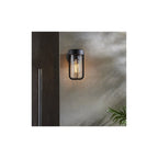 92859 Outdoor 1 Light Wall Light Matt Black Finish & Clear Glass