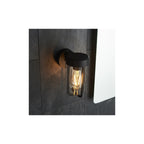 92859 Outdoor 1 Light Wall Light Matt Black Finish & Clear Glass