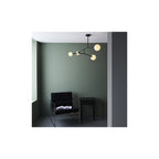 92940 4 Light Semi Flush Ceiling Light Textured Matt Black & Gloss Opal Glass
