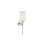 92949 1 Light Wall Light Bright Nickel Plate & Vintage White Fabric Shade