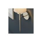 92949 1 Light Wall Light Bright Nickel Plate & Vintage White Fabric Shade