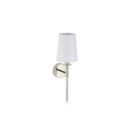 92949 1 Light Wall Light Bright Nickel Plate & Vintage White Fabric Shade