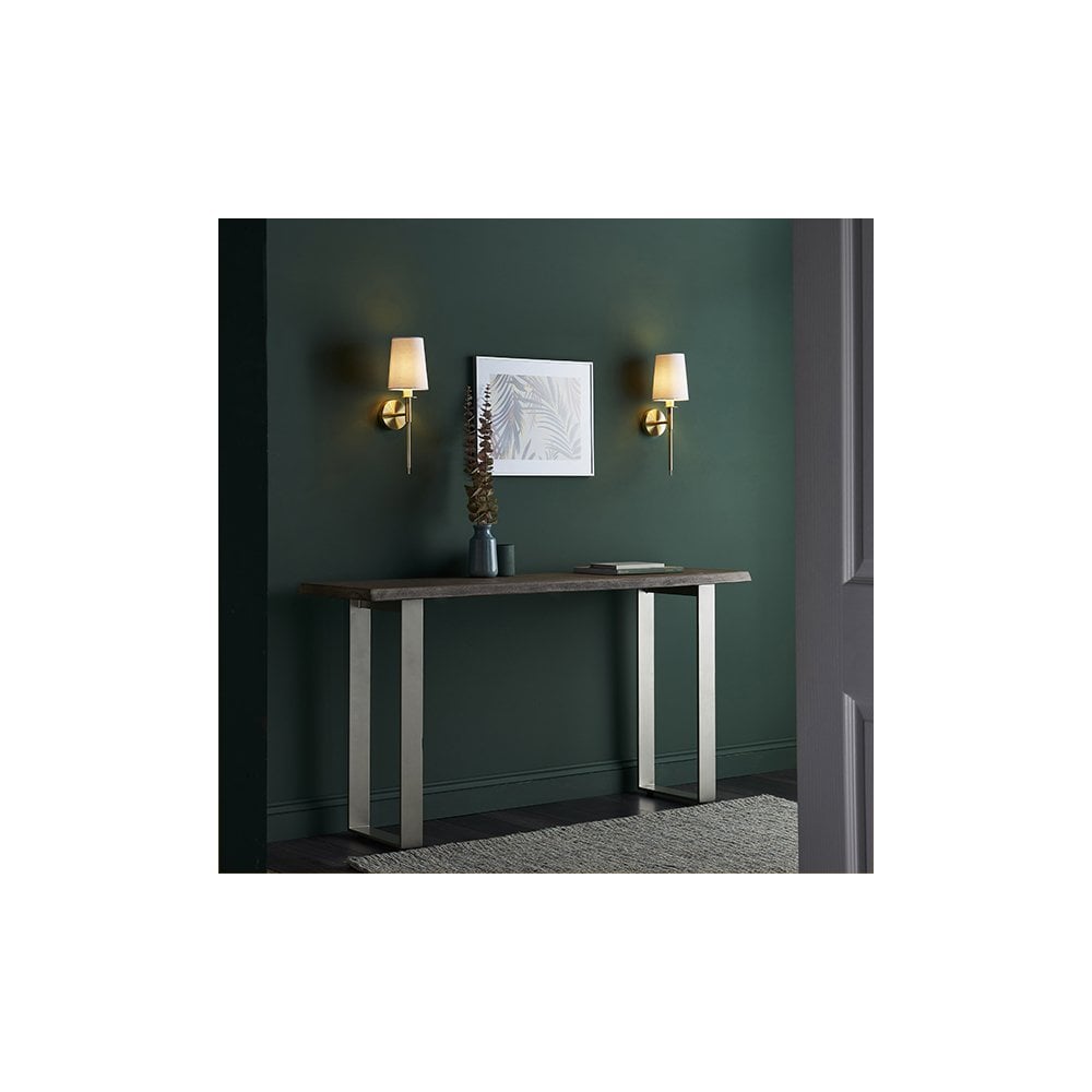 92955 1 Light Wall Light Satin Brass Plate & Vintage White Fabric Shade