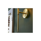 92955 1 Light Wall Light Satin Brass Plate & Vintage White Fabric Shade