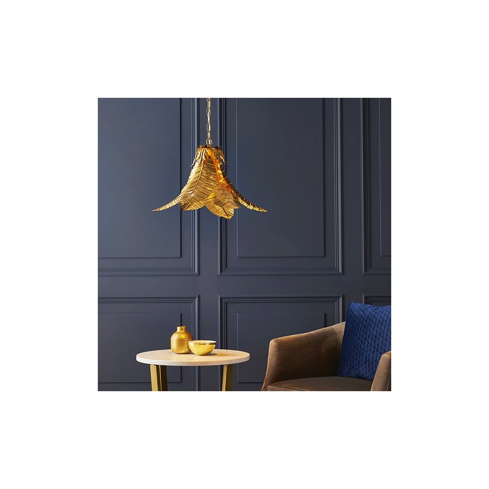 93875 1 Light Pendant Distressed Gold Finish