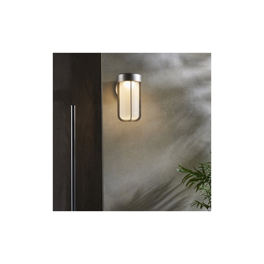 94990 Outdoor LED Wall Light Brushed Silver Finish & Frosted Glass