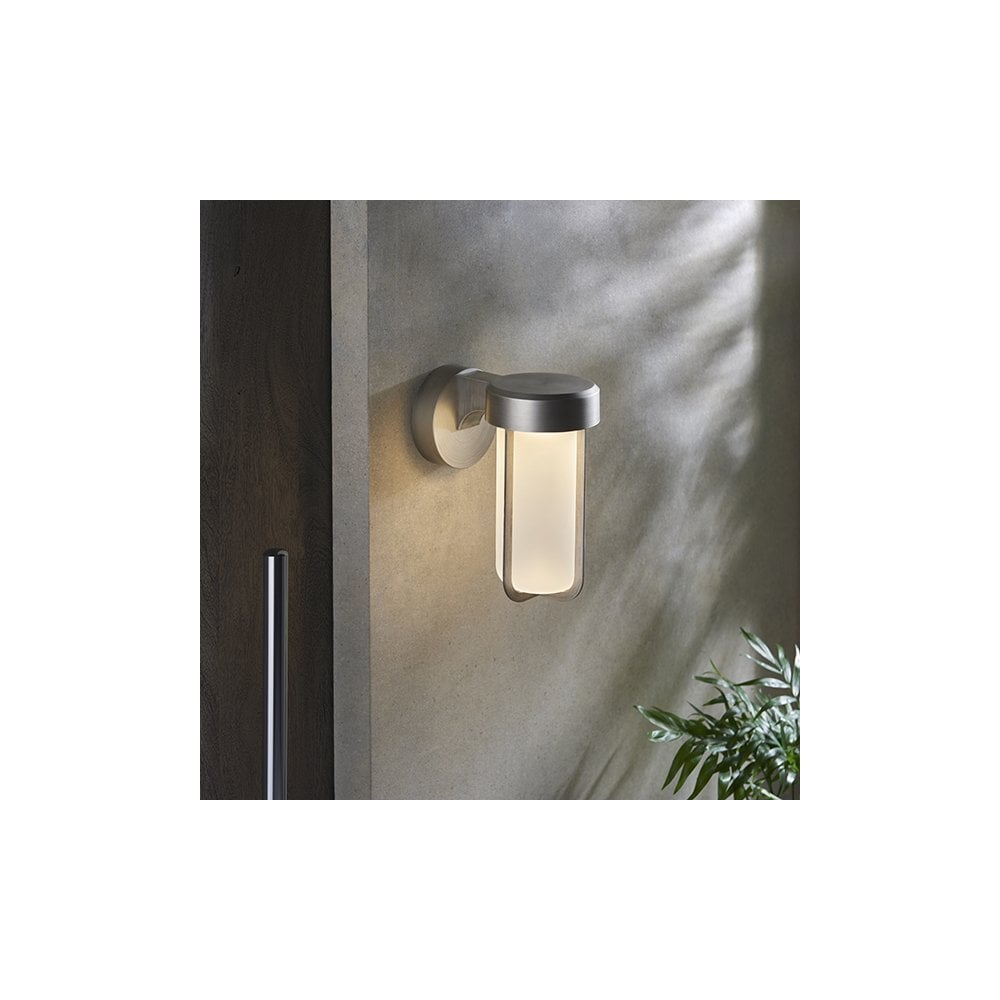 94990 Outdoor LED Wall Light Brushed Silver Finish & Frosted Glass