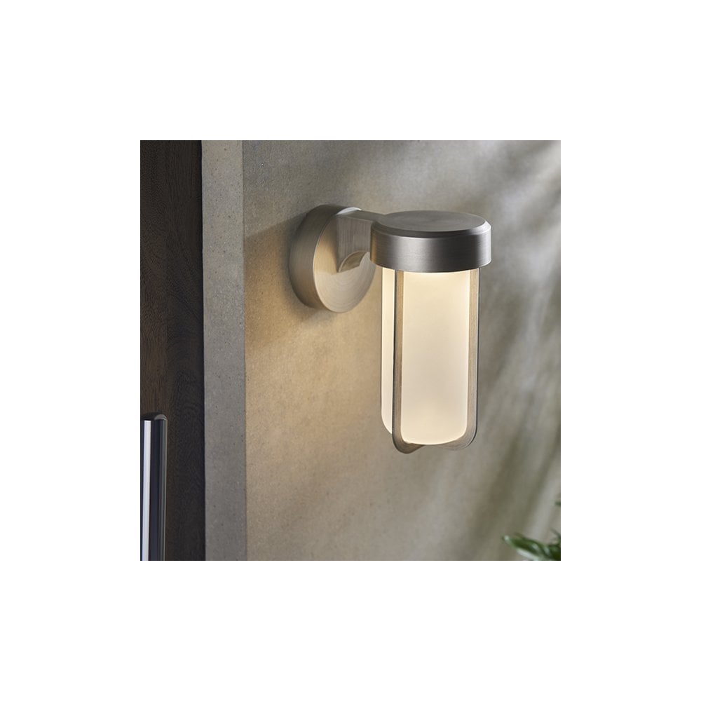 94990 Outdoor LED Wall Light Brushed Silver Finish & Frosted Glass